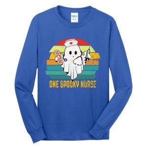 Ghosts One Spooky Nurse Halloween Nurse Fall Scrub Rn Cute Gift Tall Long Sleeve T-Shirt