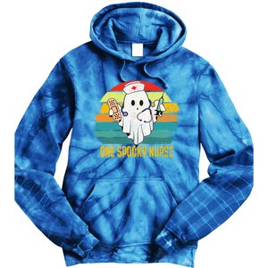 Ghosts One Spooky Nurse Halloween Nurse Fall Scrub Rn Cute Gift Tie Dye Hoodie