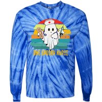 Ghosts One Spooky Nurse Halloween Nurse Fall Scrub Rn Cute Gift Tie-Dye Long Sleeve Shirt