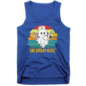 Ghosts One Spooky Nurse Halloween Nurse Fall Scrub Rn Cute Gift Tank Top