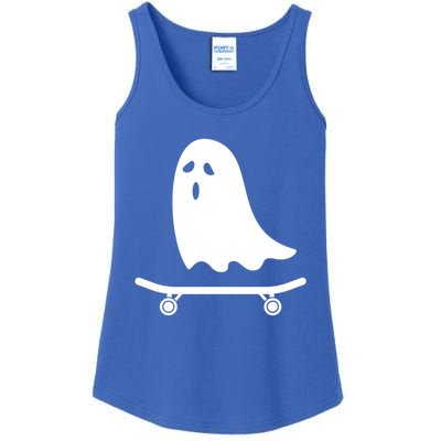 Ghost On Skateboard Halloween Great Gift Ladies Essential Tank