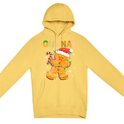 Gingerbread Oh Snap Christmas Cookie Costume Baking Team Funny Gift Premium Pullover Hoodie