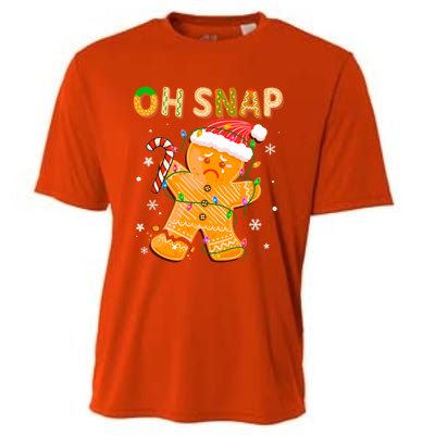 Gingerbread Oh Snap Christmas Cookie Costume Baking Team Funny Gift Cooling Performance Crew T-Shirt