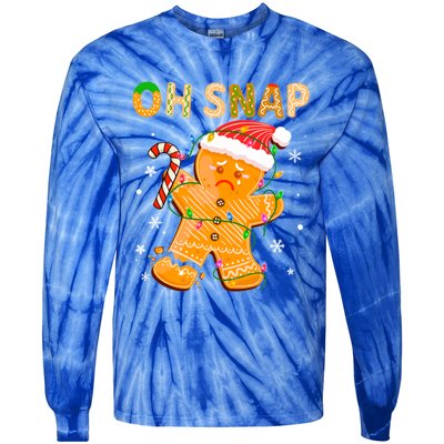 Gingerbread Oh Snap Christmas Cookie Costume Baking Team Funny Gift Tie-Dye Long Sleeve Shirt