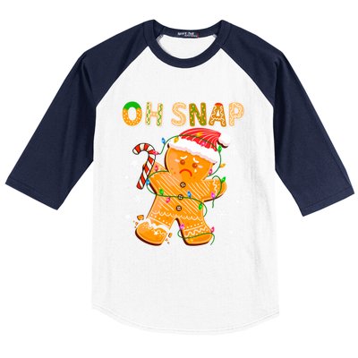 Gingerbread Oh Snap Christmas Cookie Costume Baking Team Funny Gift Baseball Sleeve Shirt