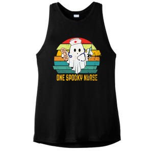 Ghosts One Spooky Nurse Halloween Nurse Fall Scrub Rn Gift Ladies PosiCharge Tri-Blend Wicking Tank