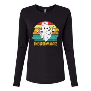 Ghosts One Spooky Nurse Halloween Nurse Fall Scrub Rn Gift Womens Cotton Relaxed Long Sleeve T-Shirt