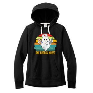 Ghosts One Spooky Nurse Halloween Nurse Fall Scrub Rn Gift Women's Fleece Hoodie