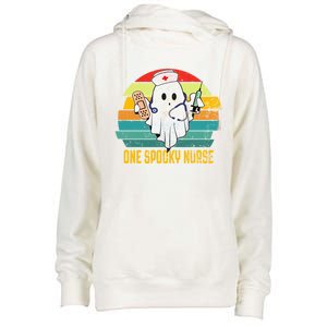 Ghosts One Spooky Nurse Halloween Nurse Fall Scrub Rn Gift Womens Funnel Neck Pullover Hood