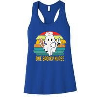 Ghosts One Spooky Nurse Halloween Nurse Fall Scrub Rn Gift Women's Racerback Tank