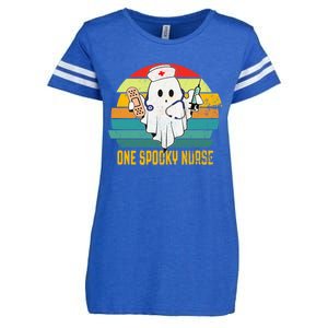 Ghosts One Spooky Nurse Halloween Nurse Fall Scrub Rn Gift Enza Ladies Jersey Football T-Shirt