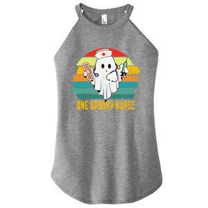 Ghosts One Spooky Nurse Halloween Nurse Fall Scrub Rn Gift Women's Perfect Tri Rocker Tank