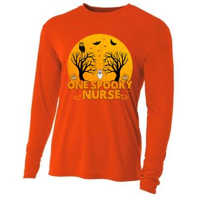 Ghosts One Spooky Nurse Halloween Nurse Fall Scrub Rn Meaningful Gift Cooling Performance Long Sleeve Crew