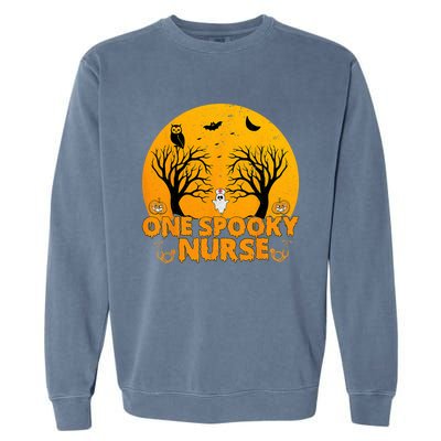 Ghosts One Spooky Nurse Halloween Nurse Fall Scrub Rn Meaningful Gift Garment-Dyed Sweatshirt