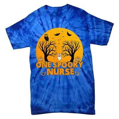 Ghosts One Spooky Nurse Halloween Nurse Fall Scrub Rn Meaningful Gift Tie-Dye T-Shirt