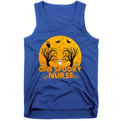 Ghosts One Spooky Nurse Halloween Nurse Fall Scrub Rn Meaningful Gift Tank Top