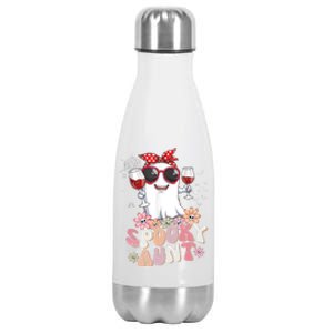 Groovy One Spooky Aunt Retro Ghost Witch Mom Halloween Gift Stainless Steel Insulated Water Bottle