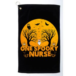 Ghosts One Spooky Nurse Halloween Nurse Fall Scrub Rn Gift Platinum Collection Golf Towel