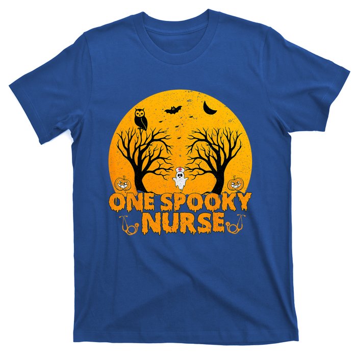 Ghosts One Spooky Nurse Halloween Nurse Fall Scrub Rn Gift T-Shirt