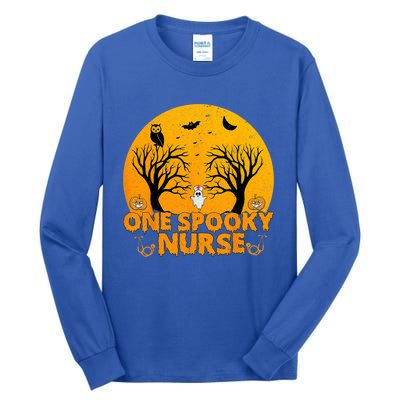 Ghosts One Spooky Nurse Halloween Nurse Fall Scrub Rn Gift Tall Long Sleeve T-Shirt