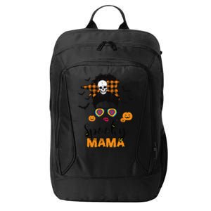 Groovy One Spooky Mama Messy Bun For Halloween Momster City Backpack