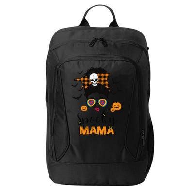 Groovy One Spooky Mama Messy Bun For Halloween Momster City Backpack