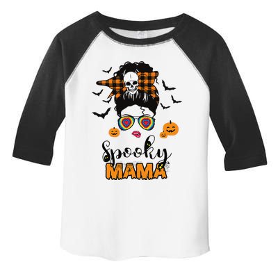 Groovy One Spooky Mama Messy Bun For Halloween Momster Toddler Fine Jersey T-Shirt