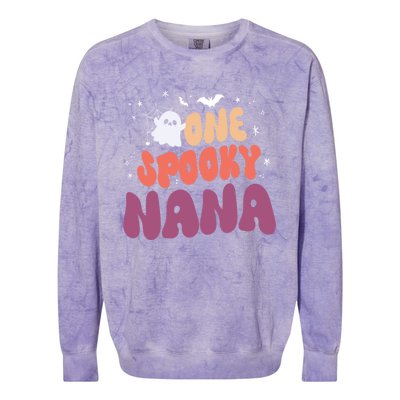 Groovy One Spooky Nana Boo Ghost Halloween Pumpkin Great Gift Colorblast Crewneck Sweatshirt