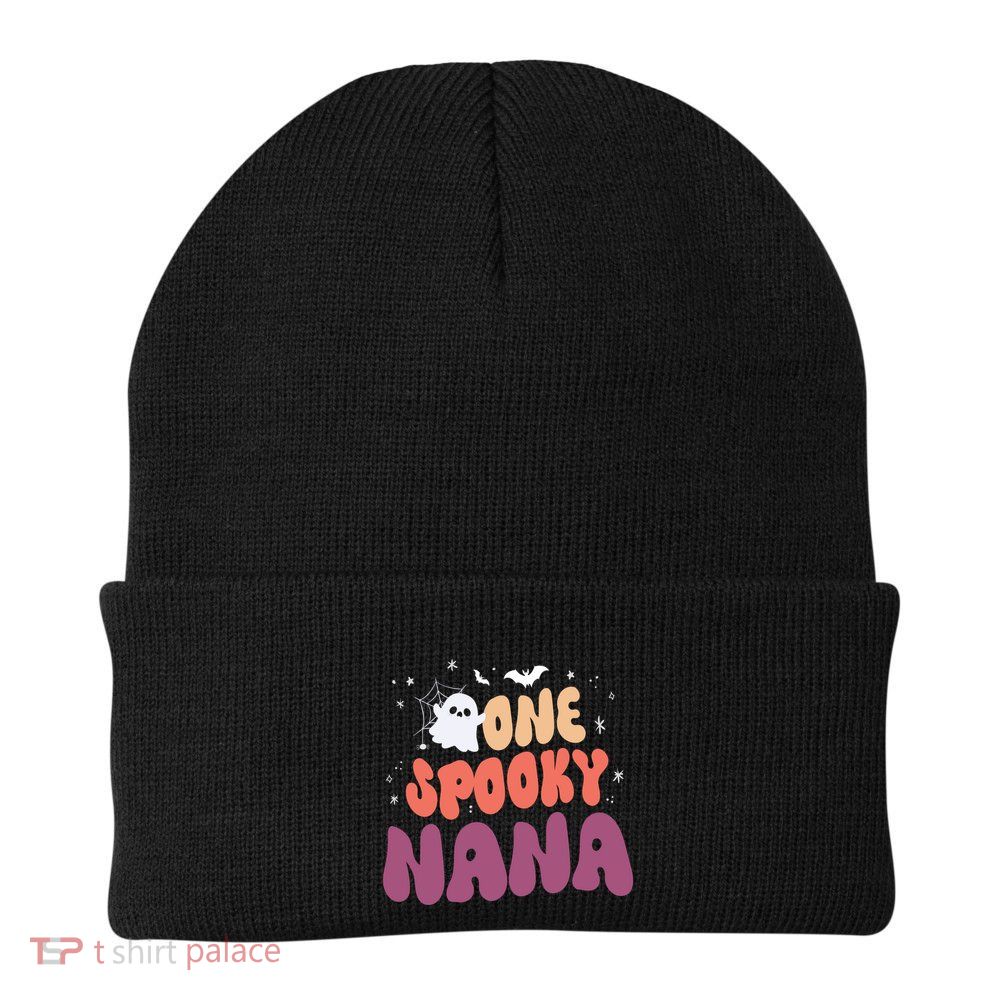 Groovy One Spooky Nana Boo Ghost Halloween Pumpkin Great Gift Beanie