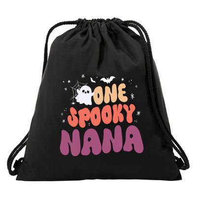 Groovy One Spooky Nana Boo Ghost Halloween Pumpkin Great Gift Drawstring Bag