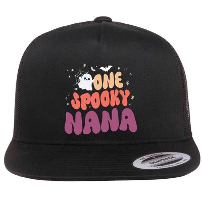Groovy One Spooky Nana Boo Ghost Halloween Pumpkin Great Gift Flatbill Hat
