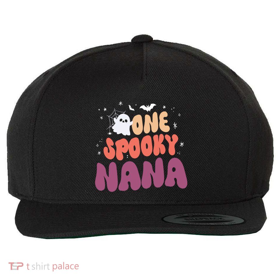 Groovy One Spooky Nana Boo Ghost Halloween Pumpkin Great Gift Wool Snapback Cap