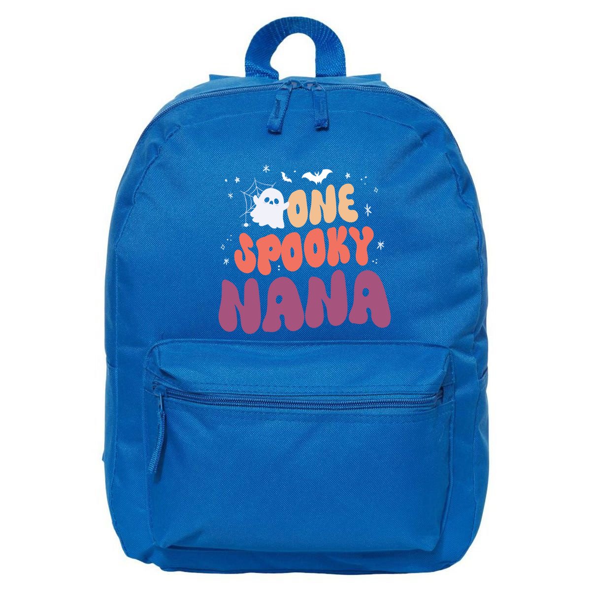 Groovy One Spooky Nana Boo Ghost Halloween Pumpkin Great Gift 16 in Basic Backpack
