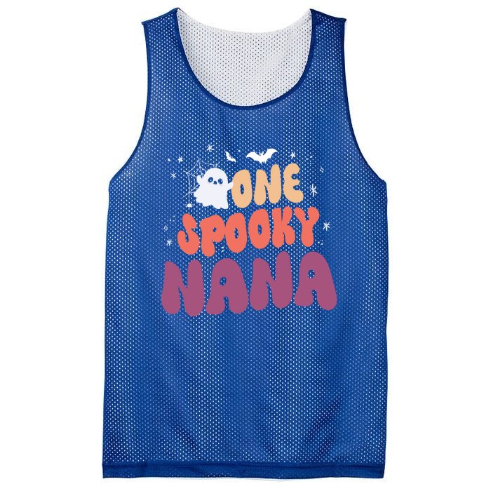 Groovy One Spooky Nana Boo Ghost Halloween Pumpkin Great Gift Mesh Reversible Basketball Jersey Tank