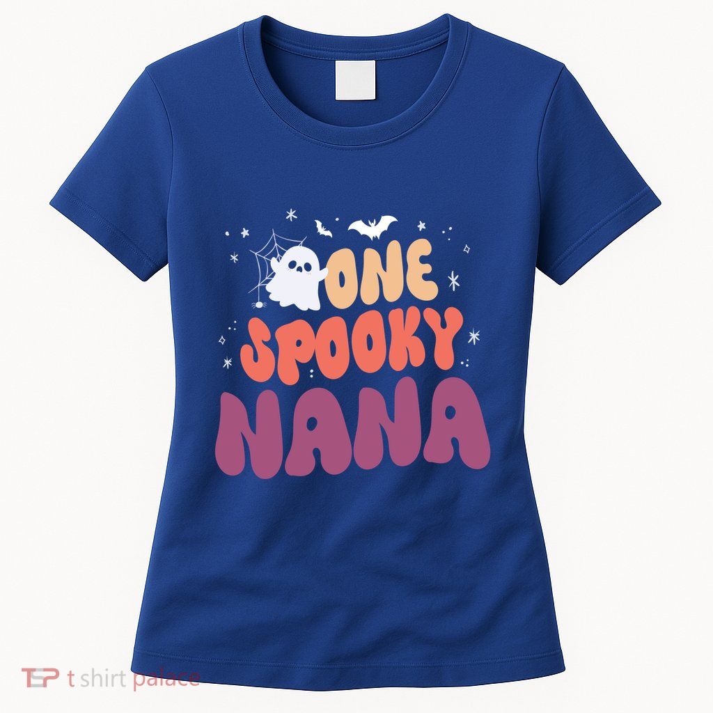 Groovy One Spooky Nana Boo Ghost Halloween Pumpkin Great Gift Womens T-Shirt
