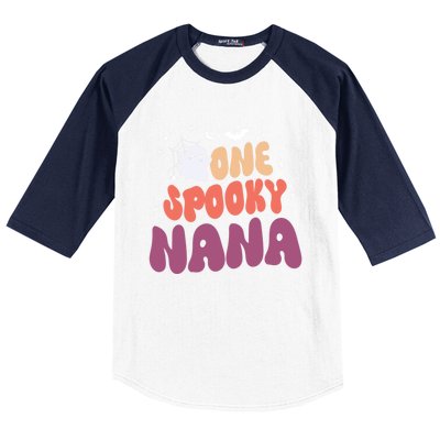 Groovy One Spooky Nana Boo Ghost Halloween Pumpkin Great Gift Baseball Sleeve Shirt