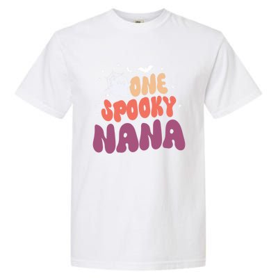 Groovy One Spooky Nana Boo Ghost Halloween Pumpkin Great Gift Garment-Dyed Heavyweight T-Shirt