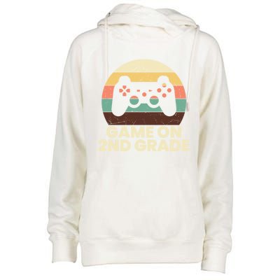 Game On Second Grade Gamer Cute 2Nd Grade Cool Gift Womens Funnel Neck Pullover Hood