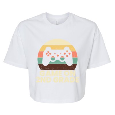 Game On Second Grade Gamer Cute 2Nd Grade Cool Gift Bella+Canvas Jersey Crop Tee