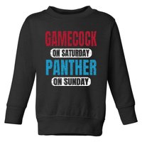 Gamecock On Saturday Panther On Sunday Sports Fans Vintage Toddler Sweatshirt