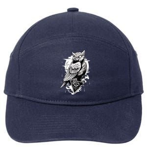 Goth Owl Shirts Spooky Owl Shirts Cool Owl 7-Panel Snapback Hat