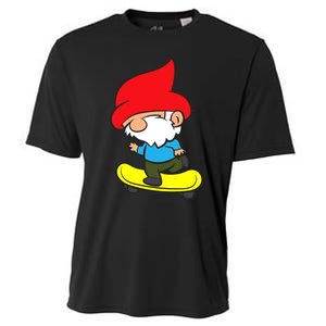 Gnome On Skateboard Cute Gnome Skateboarding Premium Cooling Performance Crew T-Shirt