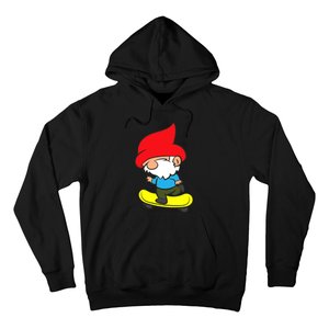 Gnome On Skateboard Cute Gnome Skateboarding Premium Hoodie