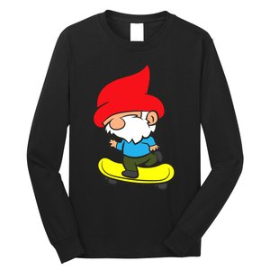 Gnome On Skateboard Cute Gnome Skateboarding Premium Long Sleeve Shirt