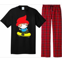 Gnome On Skateboard Cute Gnome Skateboarding Premium Pajama Set