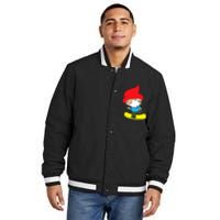 Gnome On Skateboard Cute Gnome Skateboarding Premium Insulated Varsity Jacket