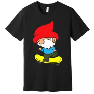 Gnome On Skateboard Cute Gnome Skateboarding Premium Premium T-Shirt