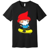 Gnome On Skateboard Cute Gnome Skateboarding Premium Premium T-Shirt