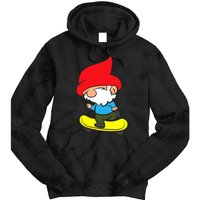 Gnome On Skateboard Cute Gnome Skateboarding Premium Tie Dye Hoodie