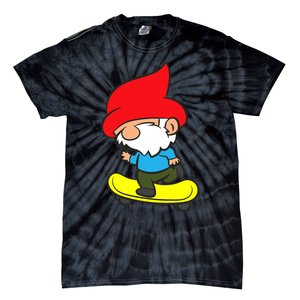 Gnome On Skateboard Cute Gnome Skateboarding Premium Tie-Dye T-Shirt